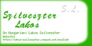 szilveszter lakos business card
